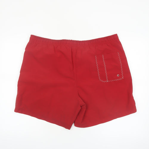 Adidas Men's Red Swim Shorts Size L Quick Dry Polyester