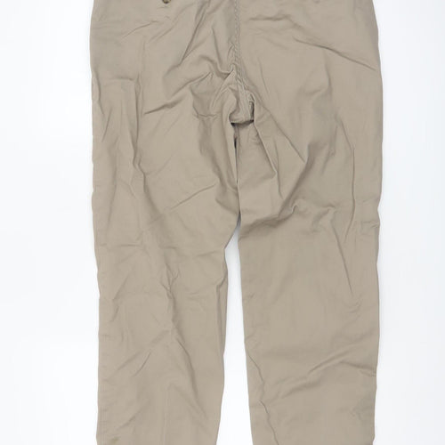 Marks and Spencer Men Beige Chino Trousers 32W 29L Regular Fit