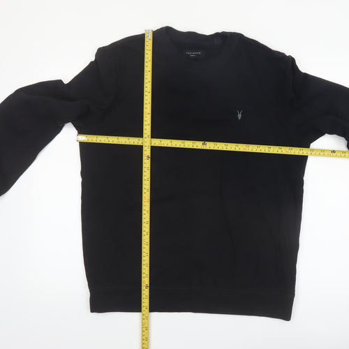 AllSaints Men's Black Cotton Crew Neck Sweatshirt Medium