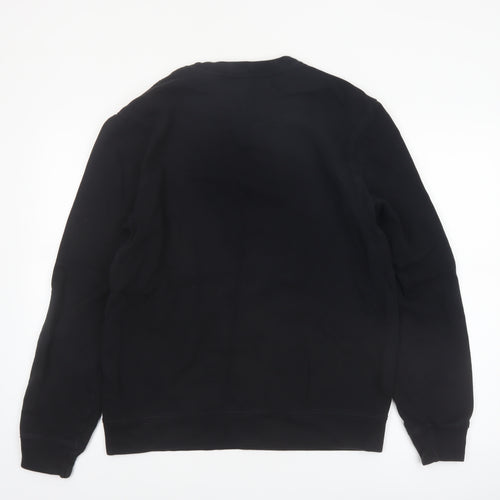 AllSaints Men's Black Cotton Crew Neck Sweatshirt Medium