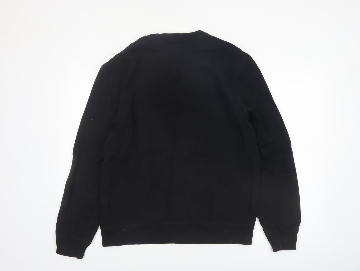 AllSaints Men's Black Cotton Crew Neck Sweatshirt Medium