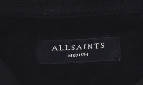AllSaints Men's Black Cotton Crew Neck Sweatshirt Medium