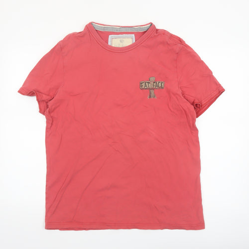 Fat Face Men's Red Graphic Cotton T-Shirt M Short Sleeve