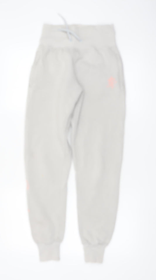 Gym King Womens Grey Jogger Trousers Size 8 Elastic Waist Cuffed Bottoms