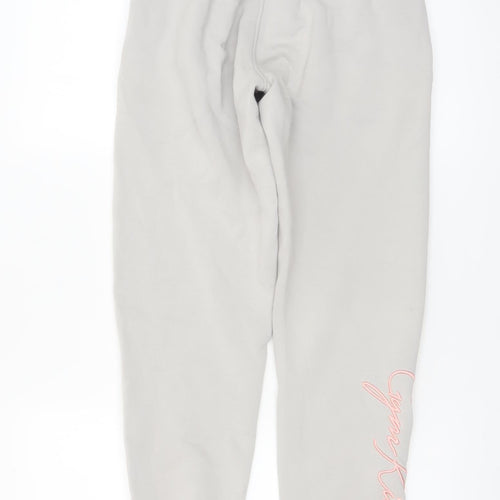 Gym King Womens Grey Jogger Trousers Size 8 Elastic Waist Cuffed Bottoms