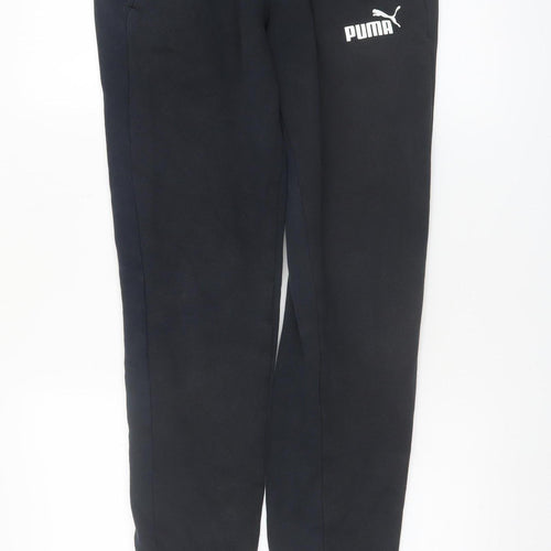 Puma Womens Black Jogger Sweatpants Small Cotton Blend Casual