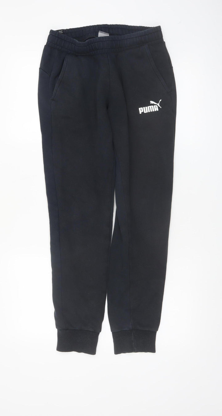 Puma Womens Black Jogger Sweatpants Small Cotton Blend Casual