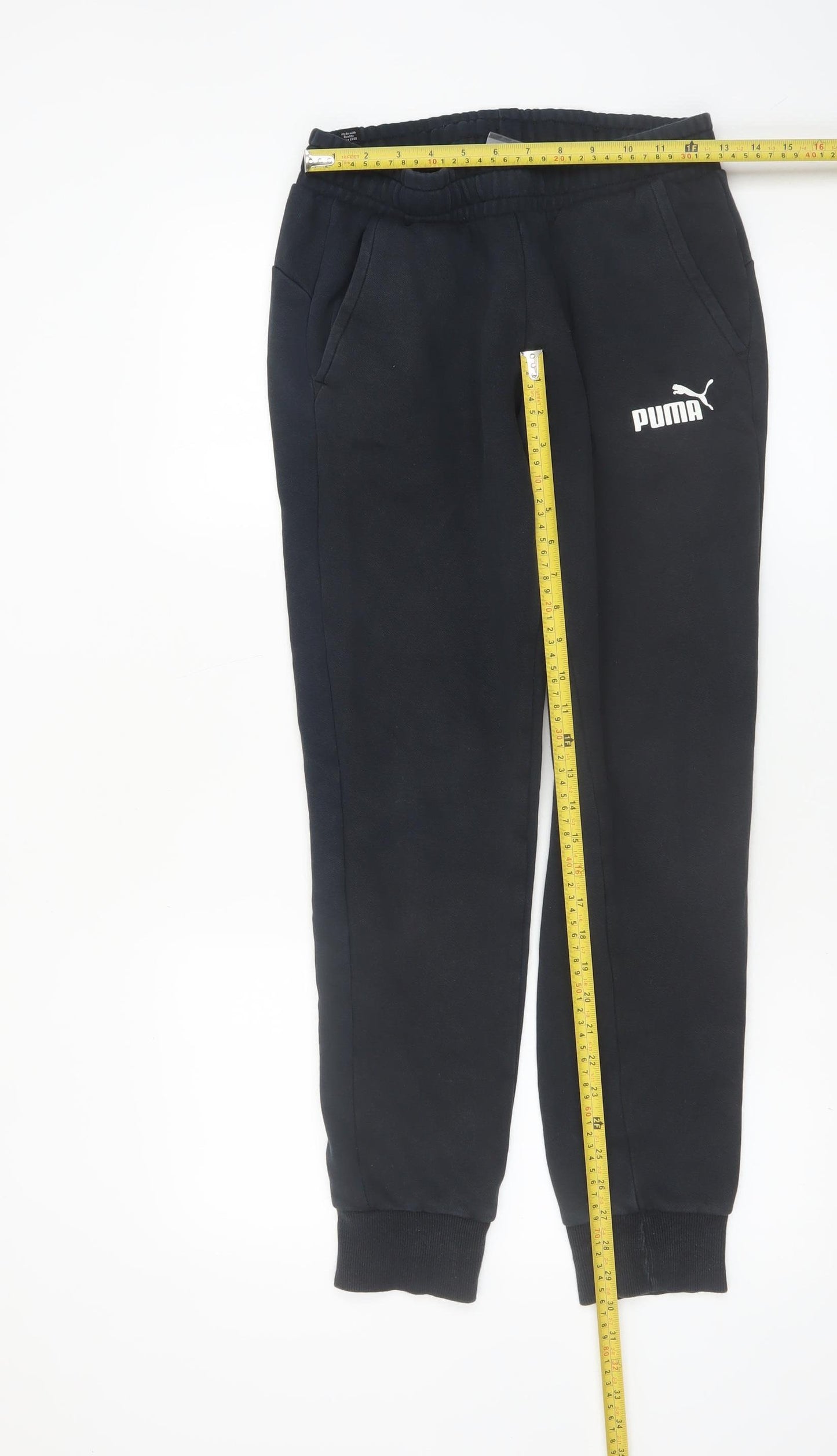 Puma Womens Black Jogger Sweatpants Small Cotton Blend Casual