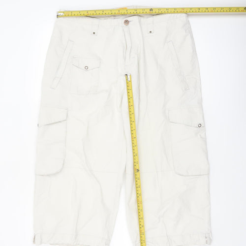CAT Women’s Ivory Cargo Shorts Size 14 Cotton Lightweight Outdoor