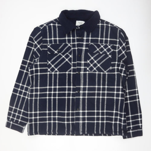 Firetrap Men's Blue Check Flannel Shirt Jacket XL
