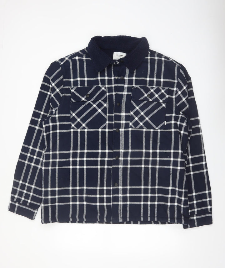 Firetrap Men's Blue Check Flannel Shirt Jacket XL