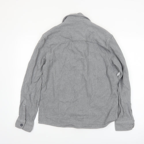 ZARA Women Grey Cotton Flannel Long Sleeve Button-Up Shirt Size 12