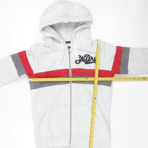 Superdry Women’s Grey Full Zip Hoodie UK 10 Cotton Blend