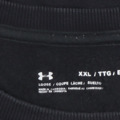 Under Armour Men Black 2XL Pullover Fleece Sweatshirt