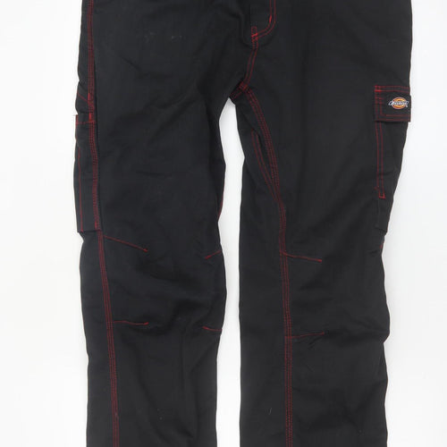Dickies Men's Black Work Cargo Trousers 38R Cotton Blend