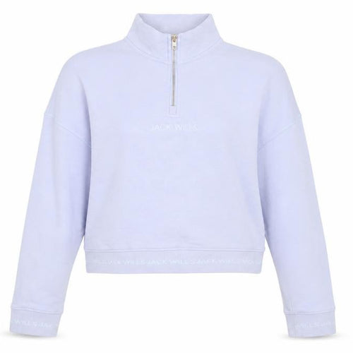 Jack Wills Women Lilac 1/4 Zip Pullover Sweatshirt UK 12