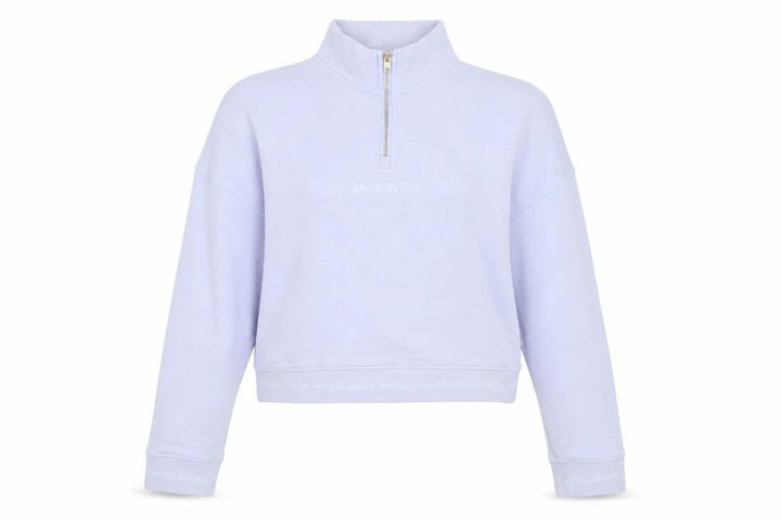 Jack Wills Women Lilac 1/4 Zip Pullover Sweatshirt UK 12