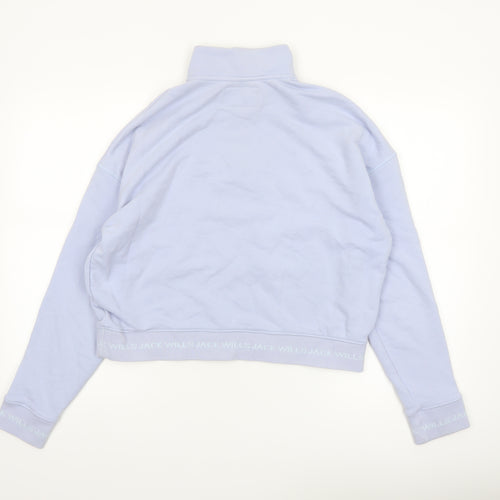 Jack Wills Women Lilac 1/4 Zip Pullover Sweatshirt UK 12