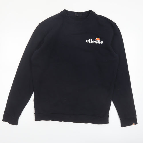 Ellesse Men's Black Crew Neck Pullover Sweatshirt M