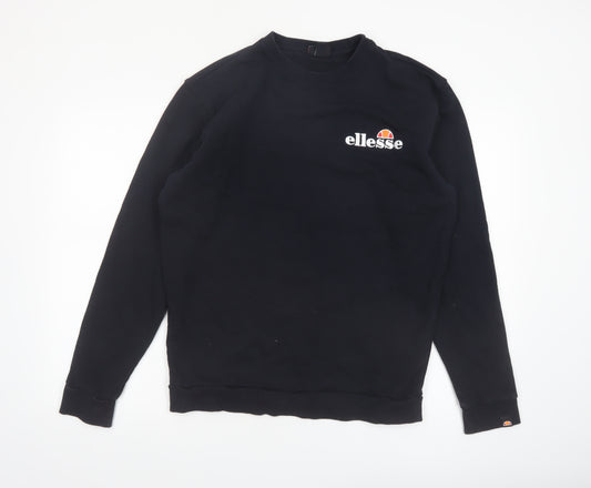 Ellesse Men's Black Crew Neck Pullover Sweatshirt M