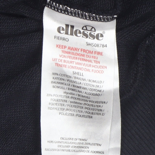 Ellesse Men's Black Crew Neck Pullover Sweatshirt M