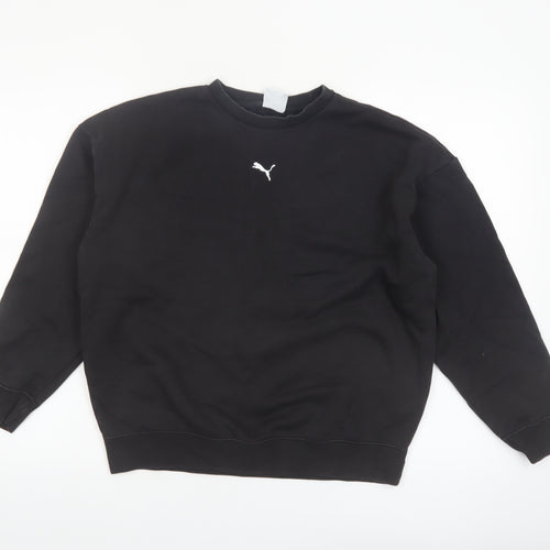 Puma Women Black XS Crew Neck Cotton Blend Sweatshirt