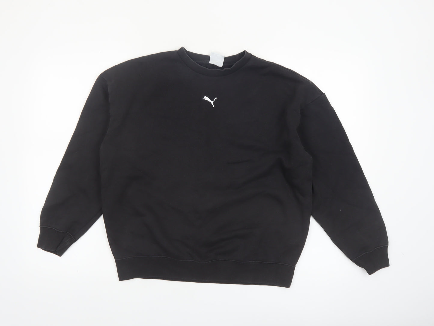 Puma Women Black XS Crew Neck Cotton Blend Sweatshirt