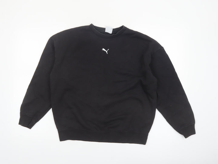Puma Women Black XS Crew Neck Cotton Blend Sweatshirt