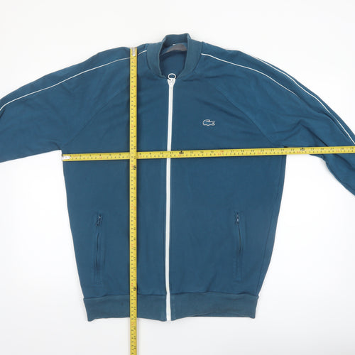 Lacoste Men's Blue Bomber Jacket Size L Zip-Up Lightweight