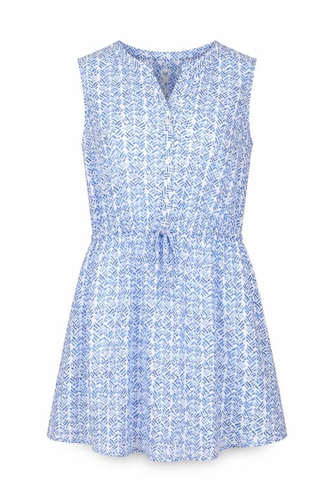 Gap Women Blue Geometric Sleeveless Shirt Dress XL Casual