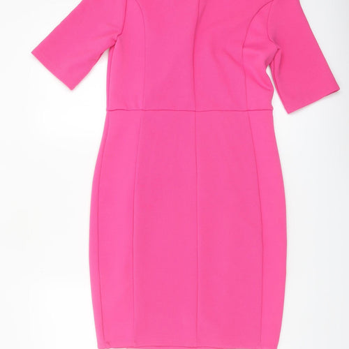 Dorothy Perkins Women’s Pink Bodycon Knee Length Dress Size 18