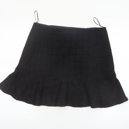Phase Eight Women’s Black Tweed Button Trumpet Skirt UK 14