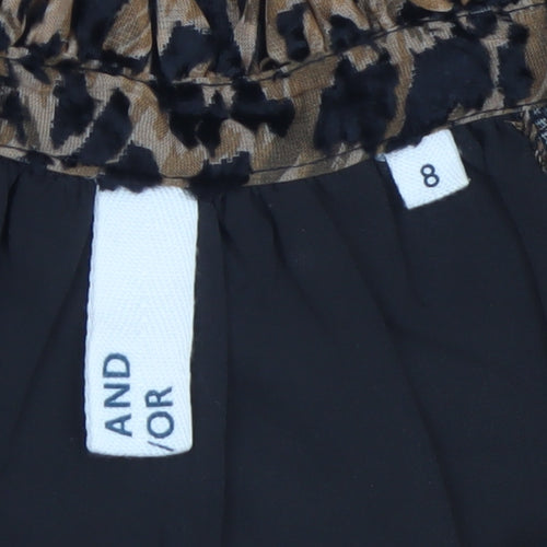 AND/OR Women's Brown Leopard Print Shift Dress Size 8