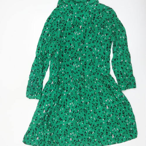 Hush Women's Green Animal Print Shirt Dress Size 6