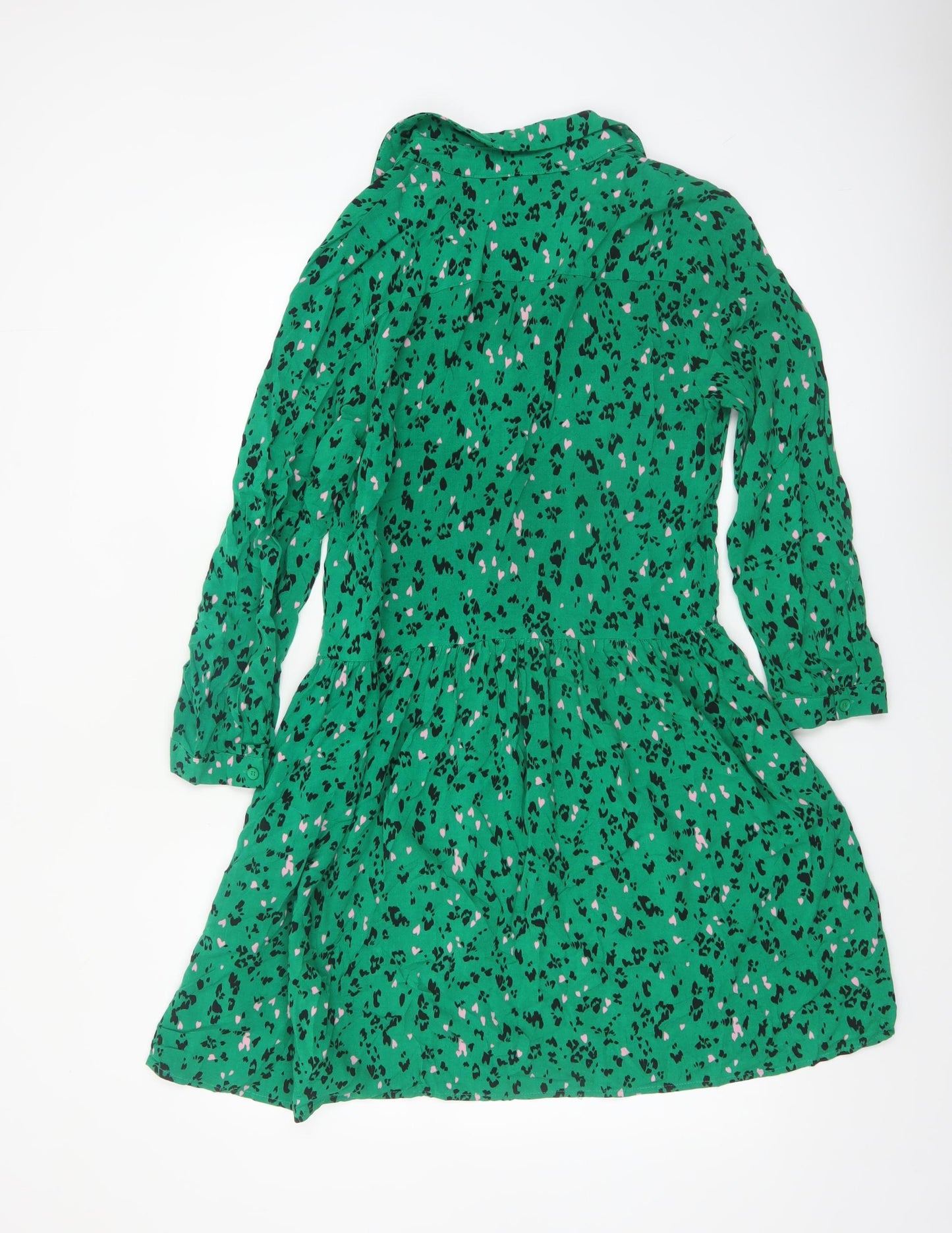 Hush Women's Green Animal Print Shirt Dress Size 6