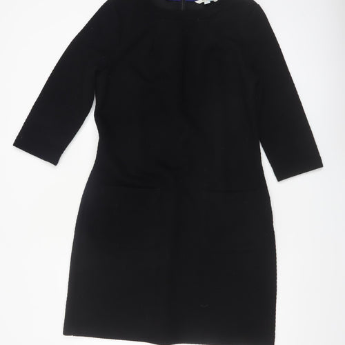 Boden Women’s Black Shift Dress Size 14 Workwear 3/4 Sleeve