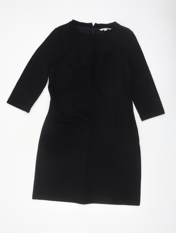 Boden Women’s Black Shift Dress Size 14 Workwear 3/4 Sleeve