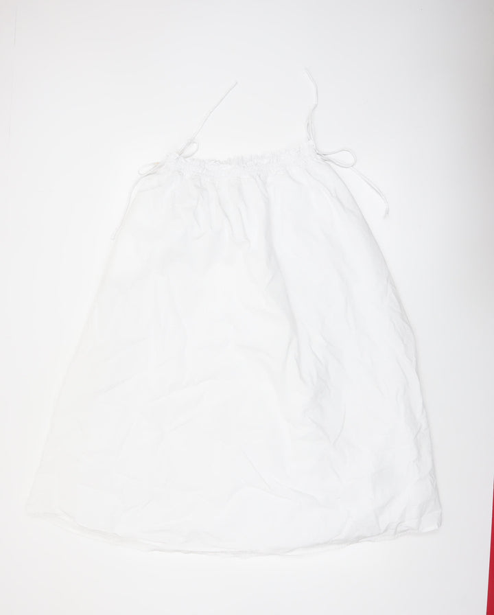 Marks and Spencer Women's White Cotton Long A-Line Skirt Size 10