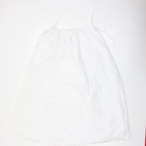 Marks and Spencer Women's White Cotton Long A-Line Skirt Size 10