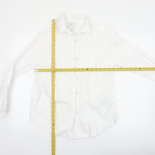 Marks and Spencer Women’s White Linen Button-Up Shirt Size 6