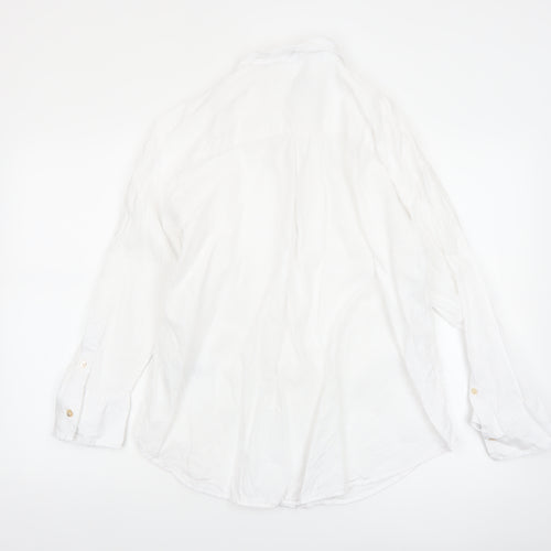 Marks and Spencer Women’s White Linen Button-Up Shirt Size 6