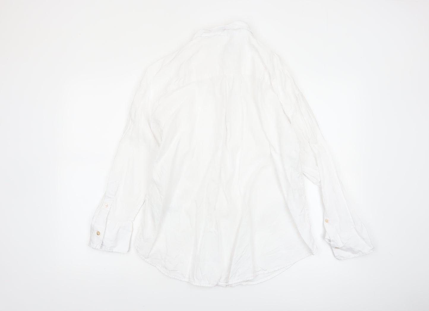 Marks and Spencer Women’s White Linen Button-Up Shirt Size 6