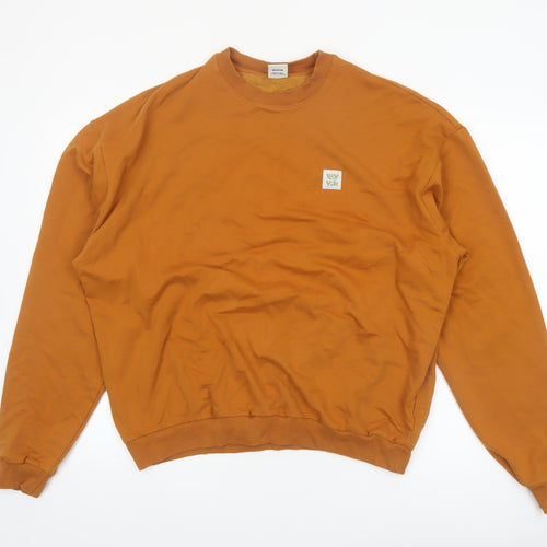 Lucy & Yak Men’s Brown Organic Cotton Crew Neck Sweatshirt Medium