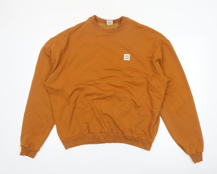 Lucy & Yak Men’s Brown Organic Cotton Crew Neck Sweatshirt Medium