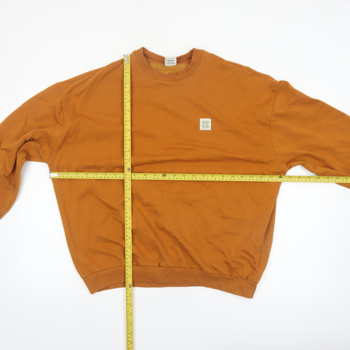 Lucy & Yak Men’s Brown Organic Cotton Crew Neck Sweatshirt Medium
