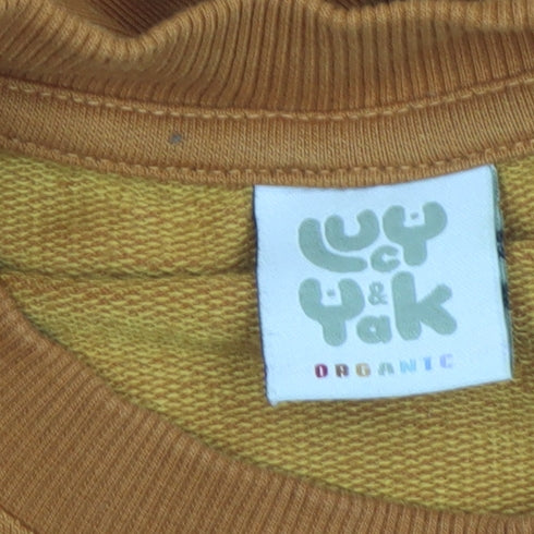Lucy & Yak Men’s Brown Organic Cotton Crew Neck Sweatshirt Medium