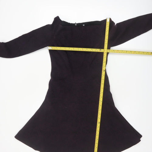 Reiss Womens Black Off Shoulder Fit & Flare Party Dress Size 12