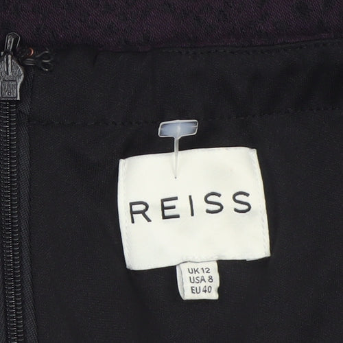 Reiss Womens Black Off Shoulder Fit & Flare Party Dress Size 12
