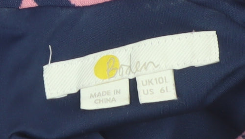 Boden Women’s Pink & Blue Geometric A-Line Dress UK 10L