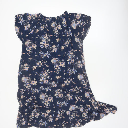 Fat Face Women’s Blue Floral Short Sleeve Viscose Shift Dress Size 12